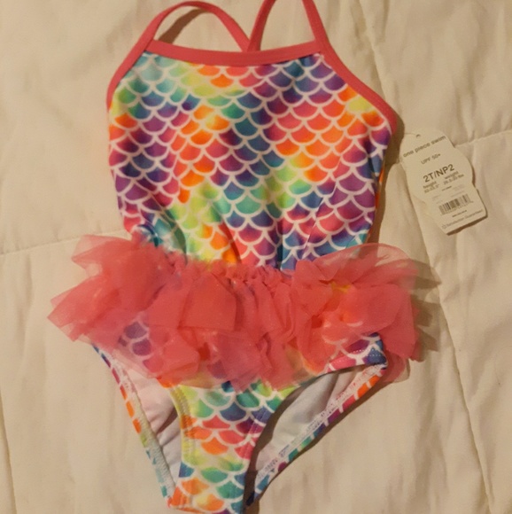 Swim Girls 2t Ruffle One Piece Mermaid Swimsuit Poshmark